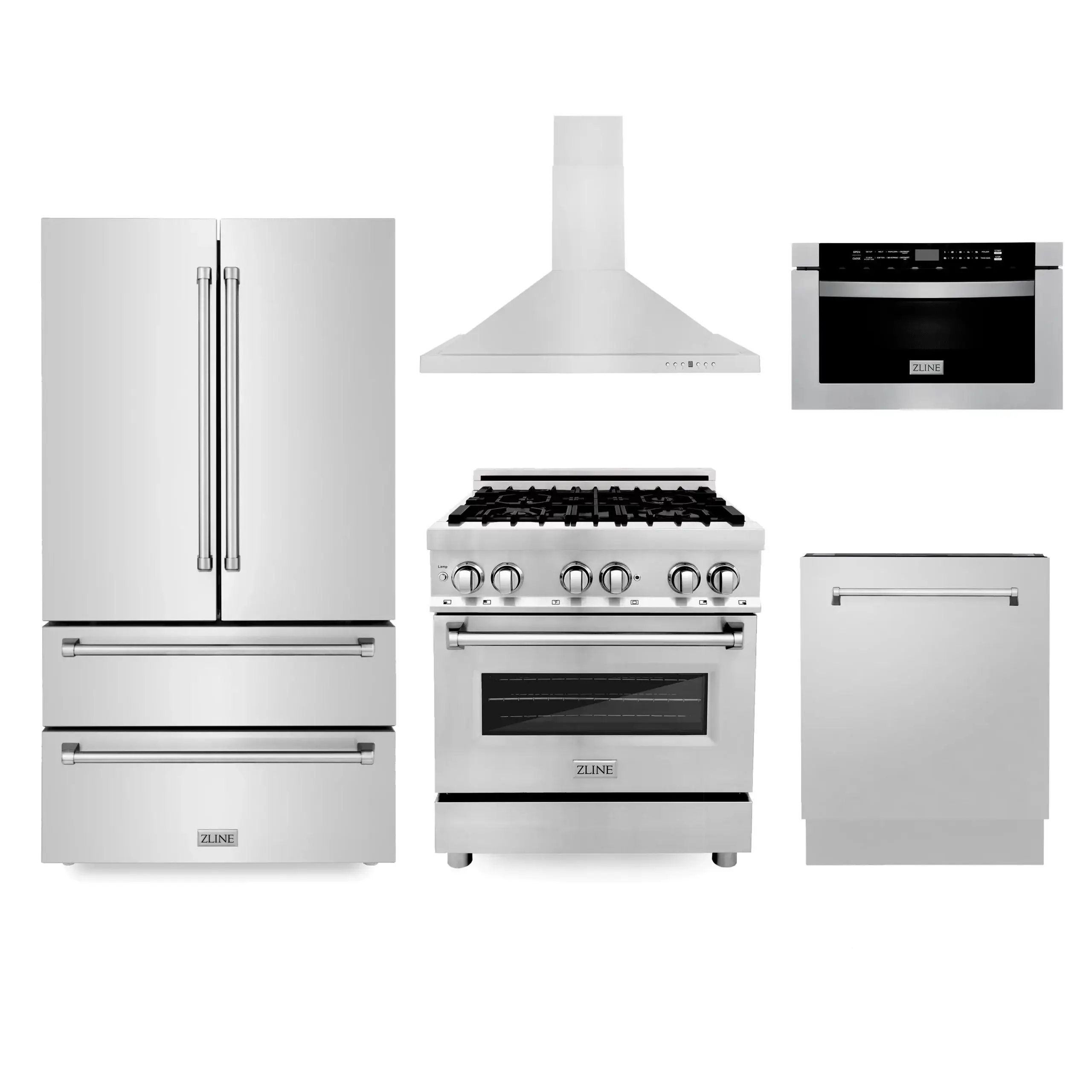Zline 5 piece kitchen appliance set