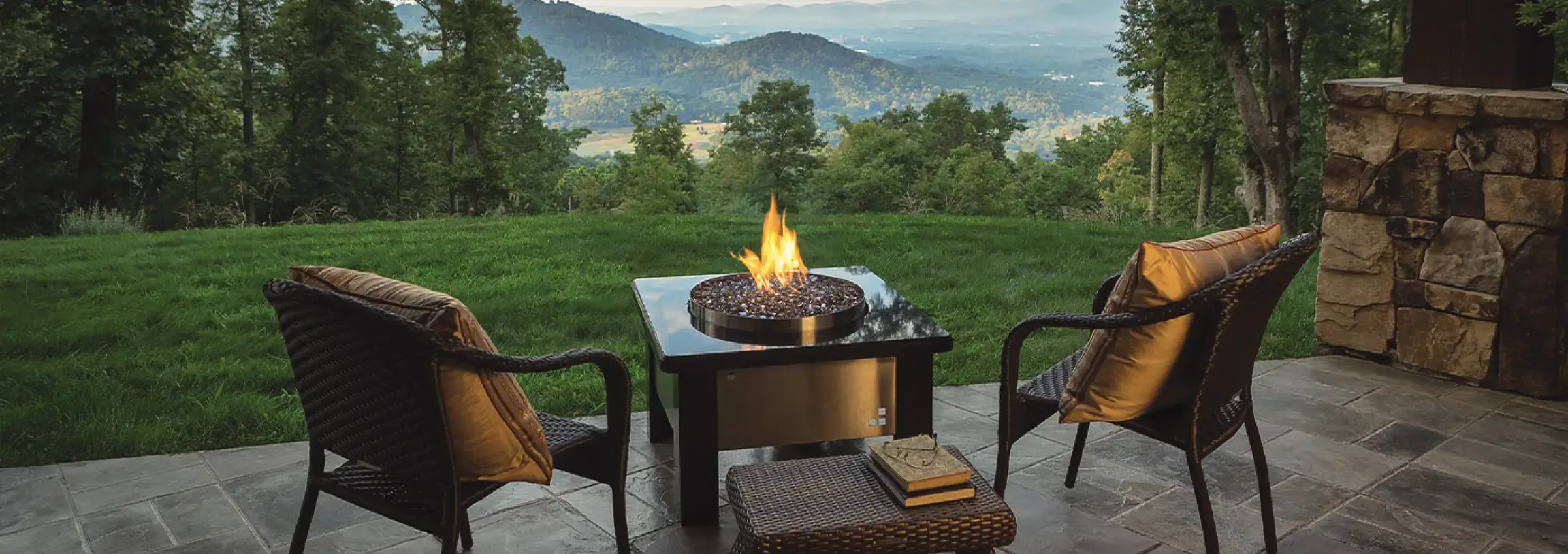 Blog - Propane firepit with two chairs