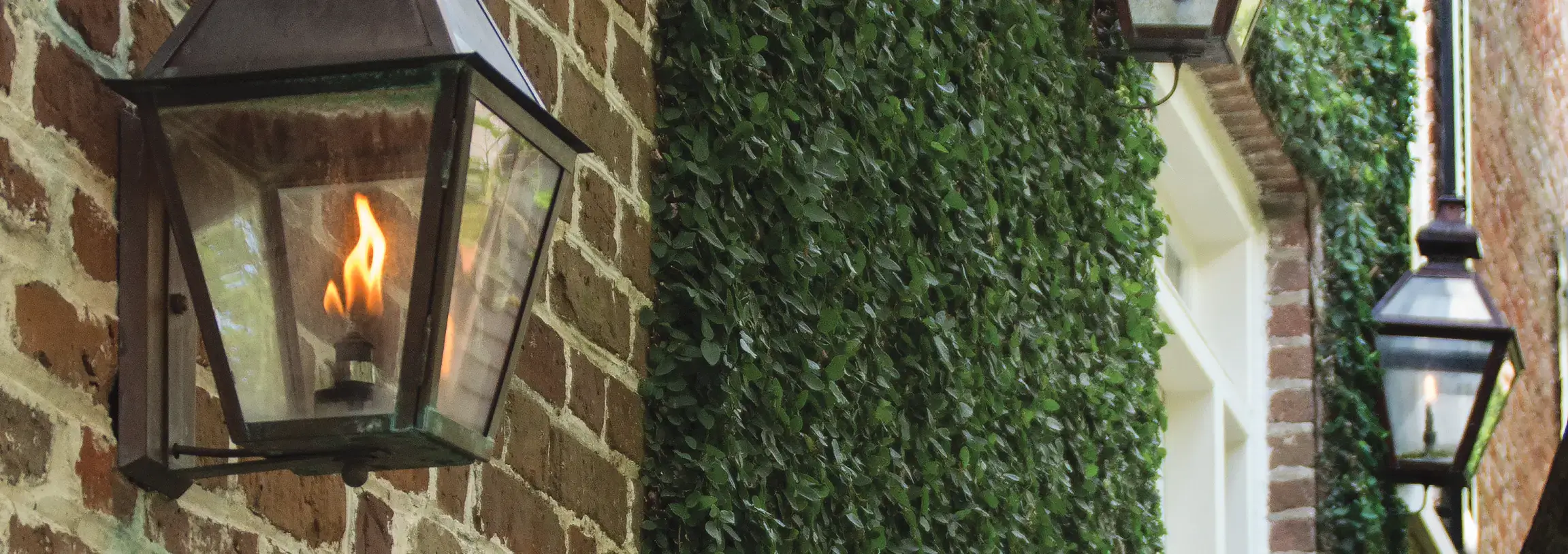 Gas Light on Brick Wall