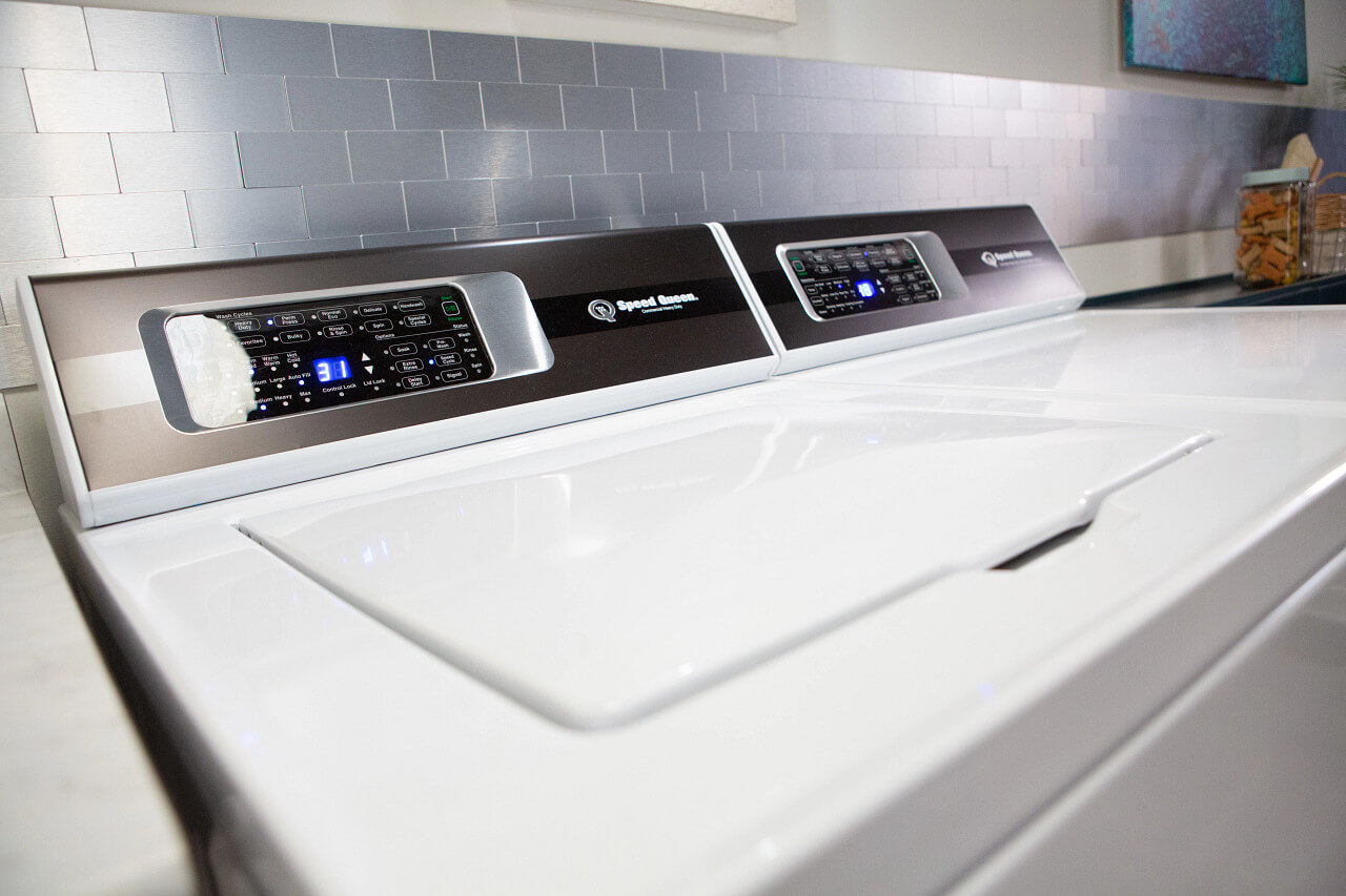 Speed Queen Washer and Dryer 7000 close up on controls