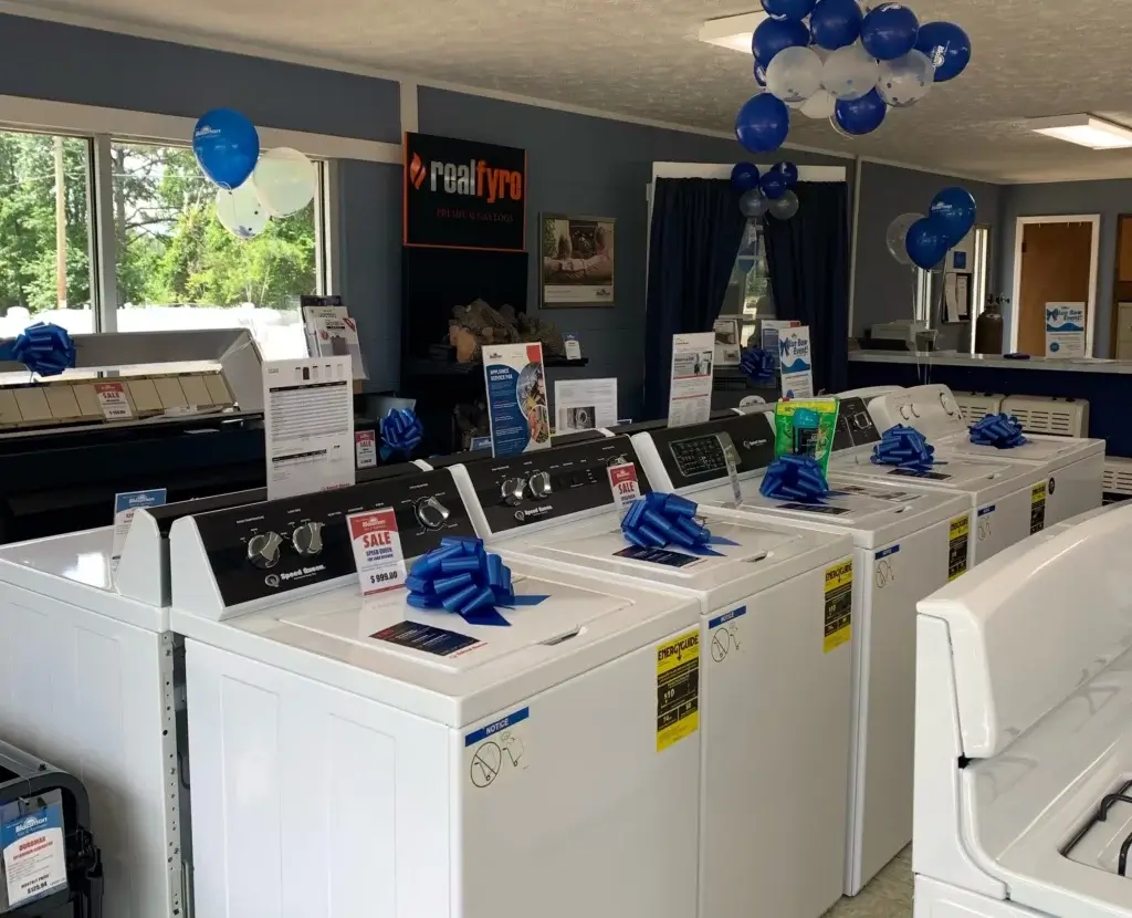 Washing Machines With Blue Bow