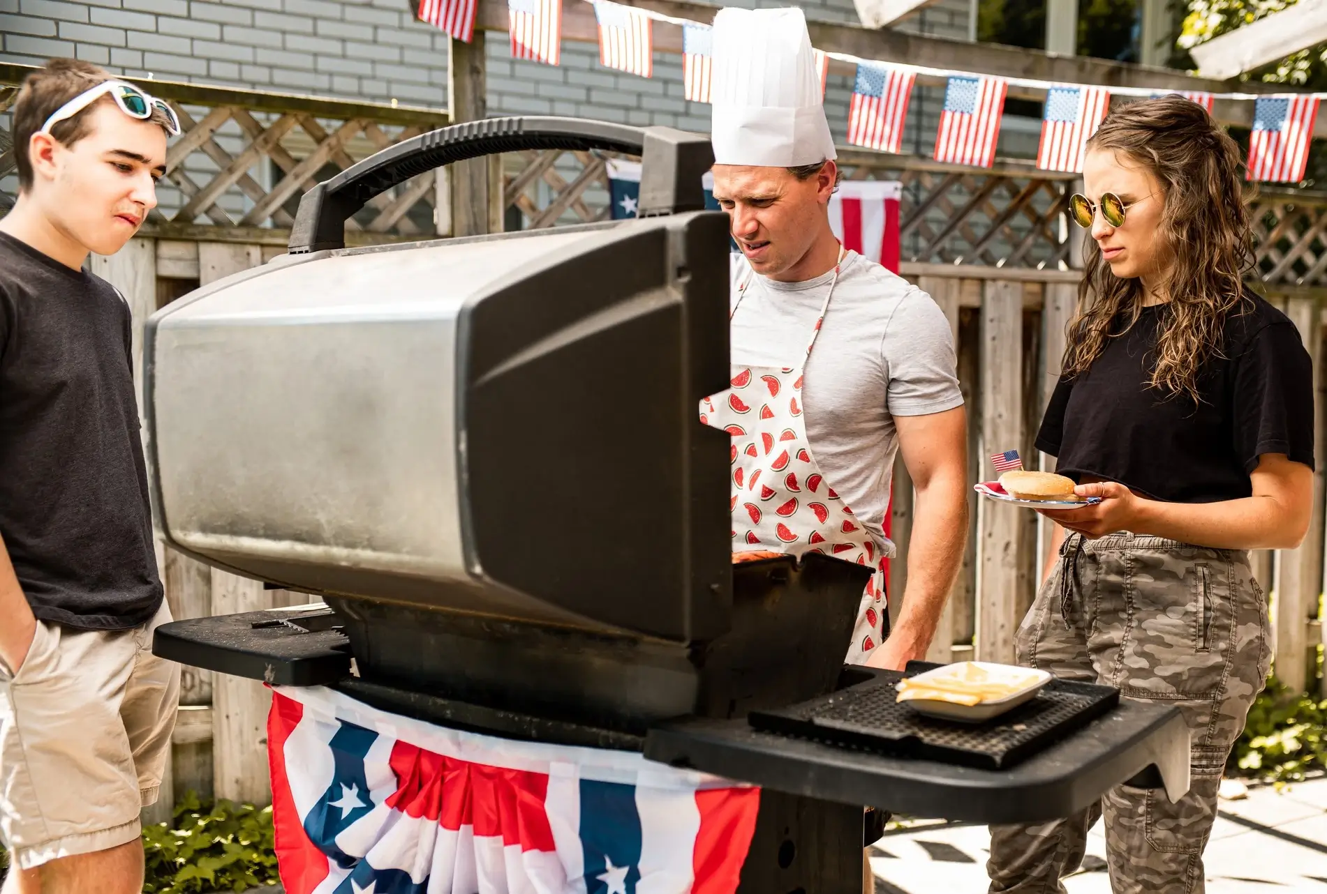 Family Grilling For Independence Day