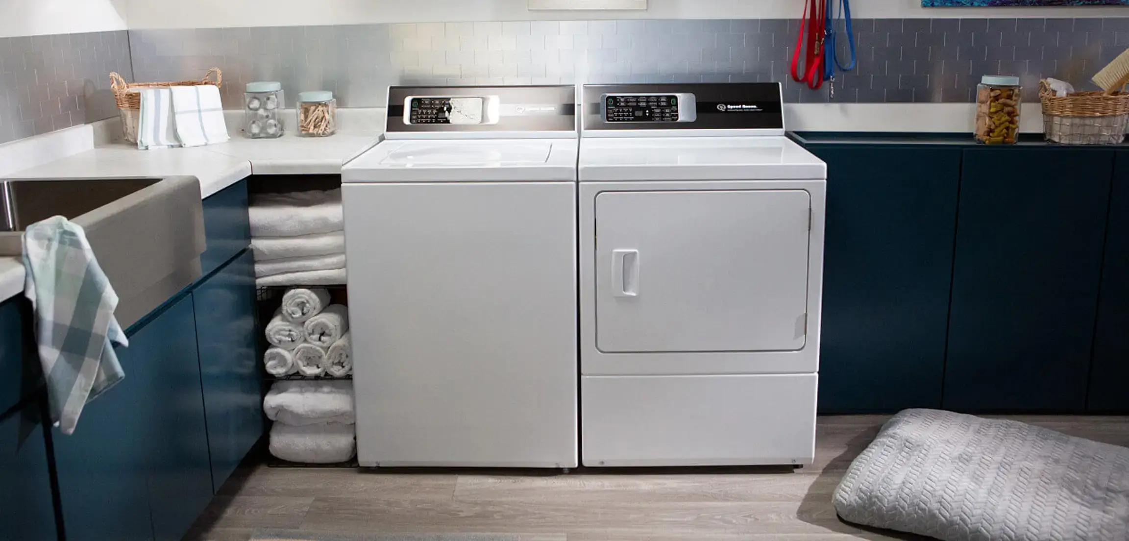 Washer and Dryer in laundry room - Blossman Gas