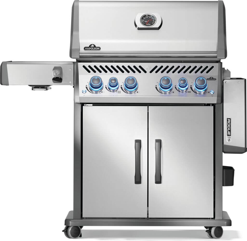 Napoleon Rogue Pro Grill with side tray down