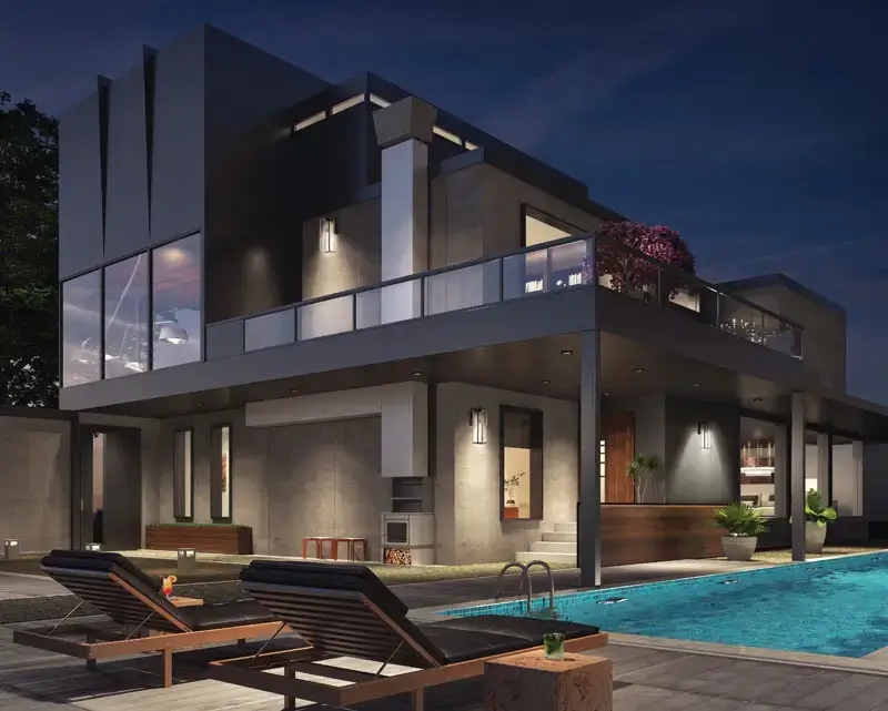 The Allentown gas lantern installed on modern house