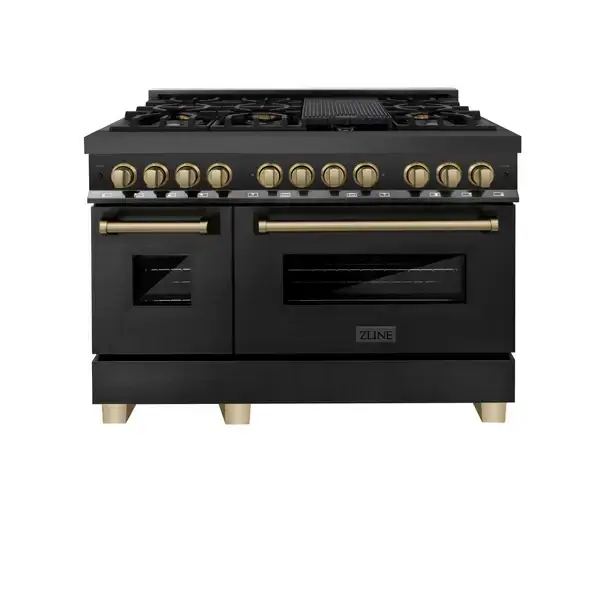 48in ZLINE Kitchen Package range front view