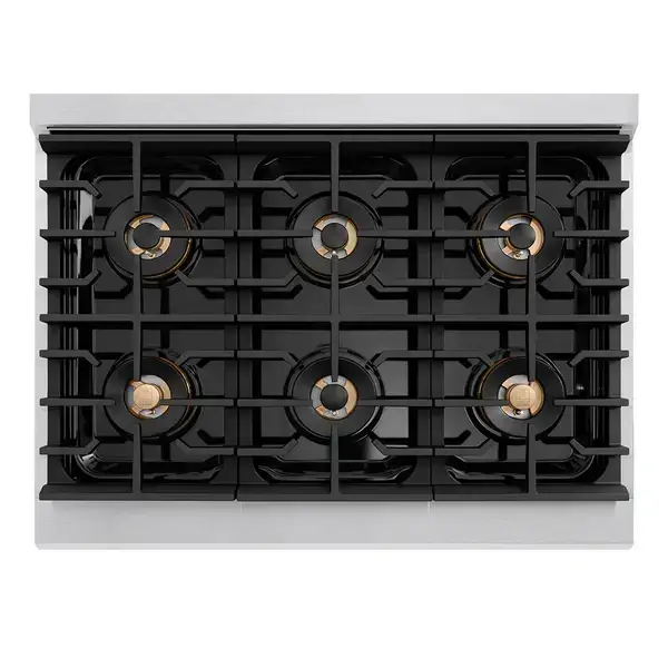 Autograph Edition 36 in. 5.2 cu. ft. Paramount Dual Fuel Range Continuous cast-iron grates