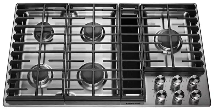 KitchenAid 36" 5 Burner Gas Downdraft Cooktop top