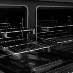 ZLINE Professional black stainless-steel dual fuel range PSDRBZ-48-CB slide out racks