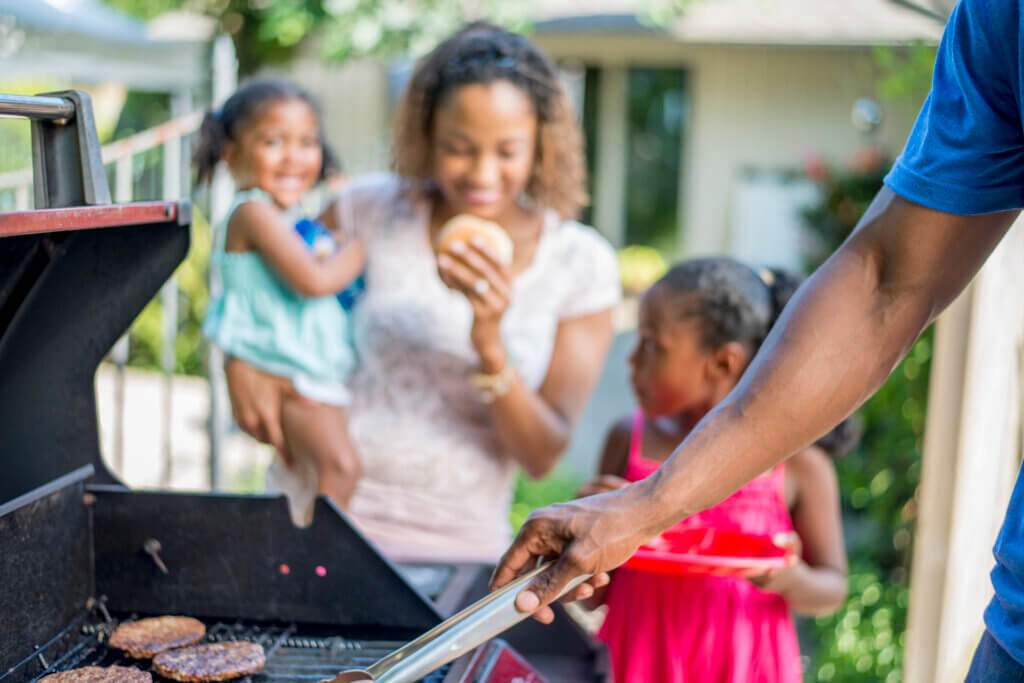 Family Enjoying BBQ
