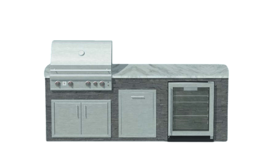 8-1 COKI 8’ Kitchen Island left aligned