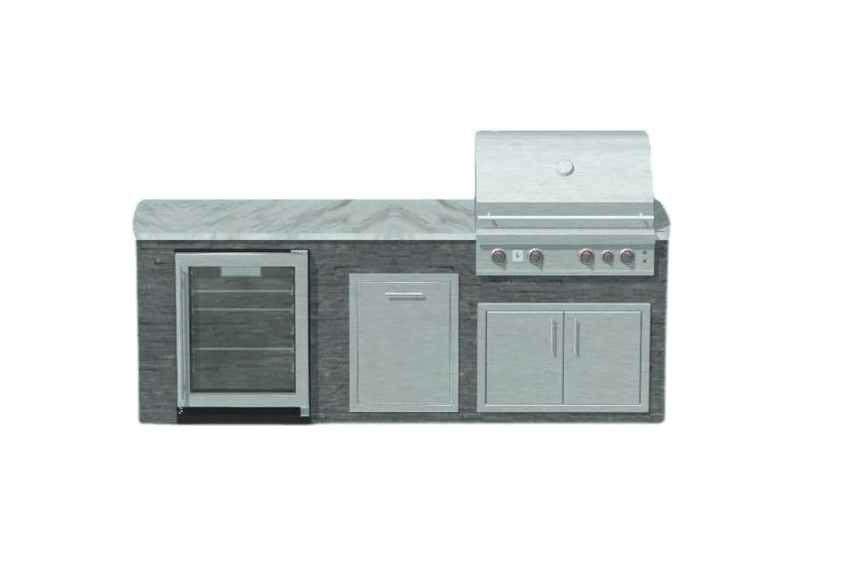 8-1 COKI 8’ Kitchen Island right aligned